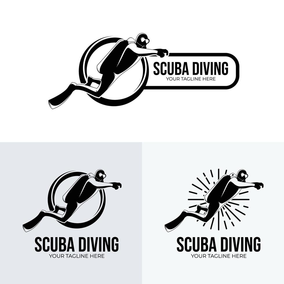 Scuba diving logo design inspiration vector