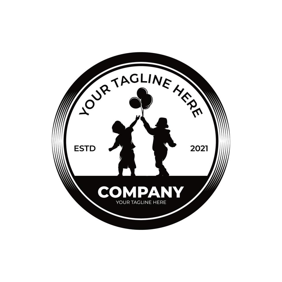 pequeño niños sueño logo diseño modelo vector