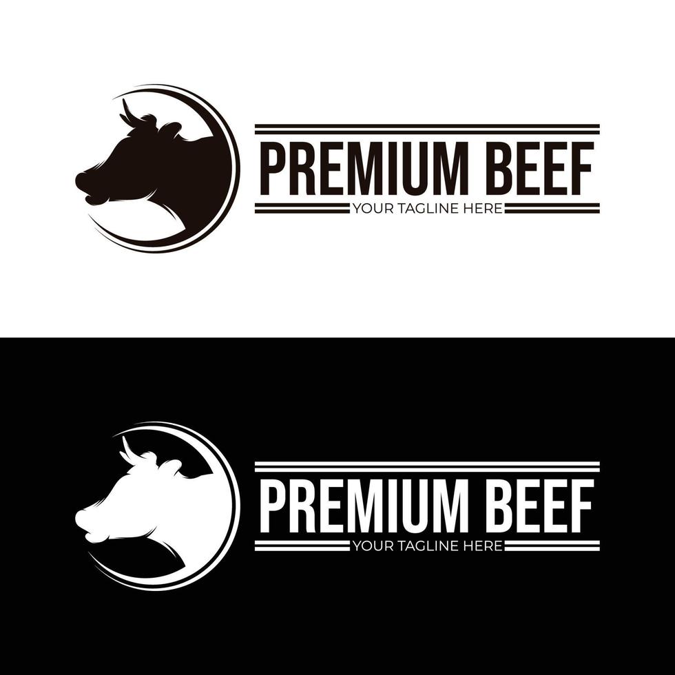 Cow Head Logo Design Template vector