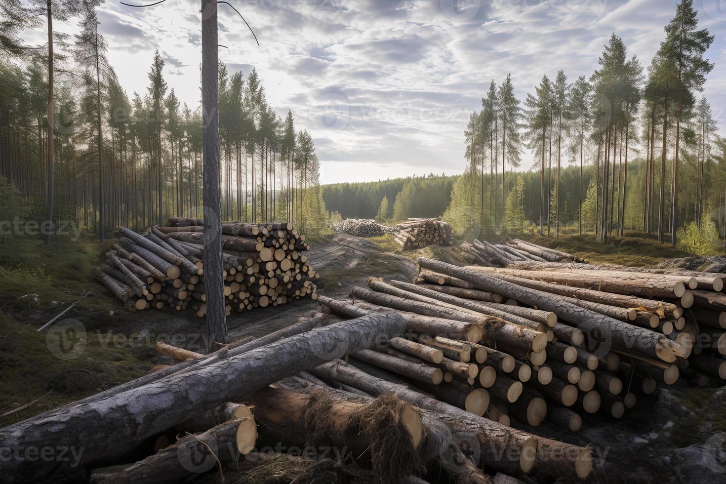 Forest industry timber wood harvesting Finland 21786587 Stock Photo at