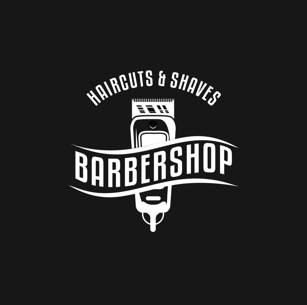 barbería logo Clásico clásico estilo, salón Moda Corte de pelo pomada Insignia icono sencillo minimalista moderno, Barbero polo maquinilla de afeitar afeitado cortar con tijeras maquinilla de afeitar espada retro símbolo vector. vector