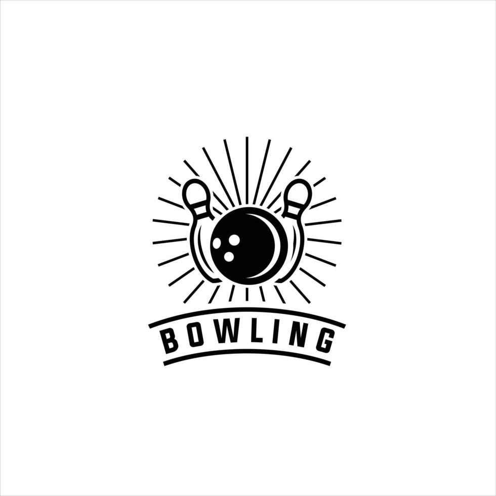 Vector vintage monochrome style bowling logo  icon  symbol