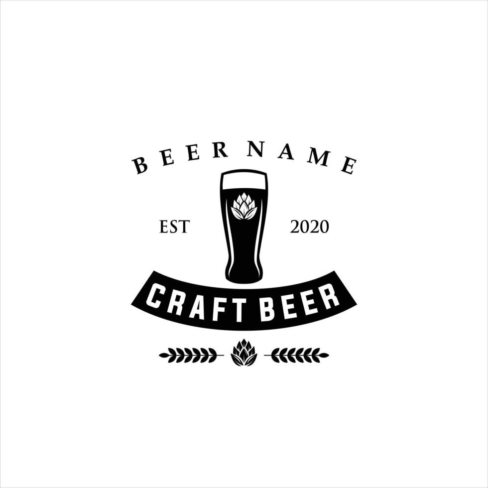 Retro badge logo for vintage products and businesses such as night club, whiskey, brewery, wine, craft beer, restaurant, handmade product. vector