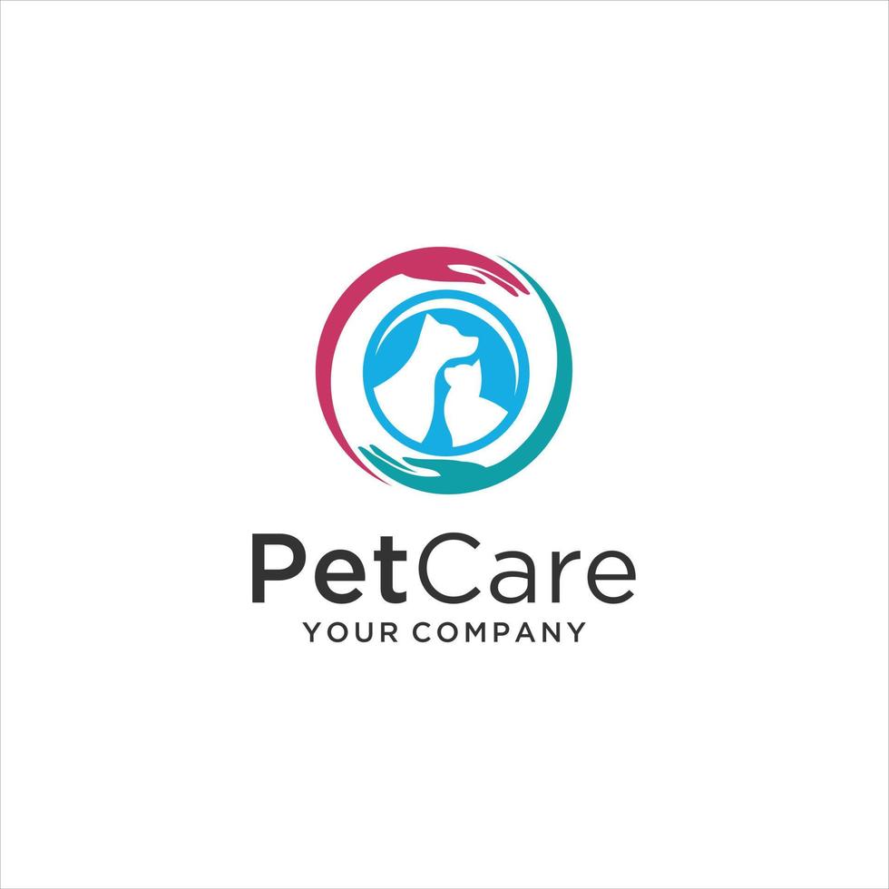 plantilla de diseño de logotipo de cuidado de mascotas vector