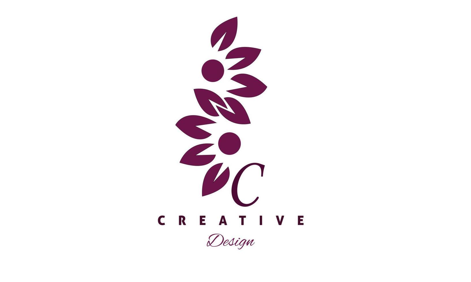 C water color logo artistic, fancy, trendy hand drawn vector design on black background.