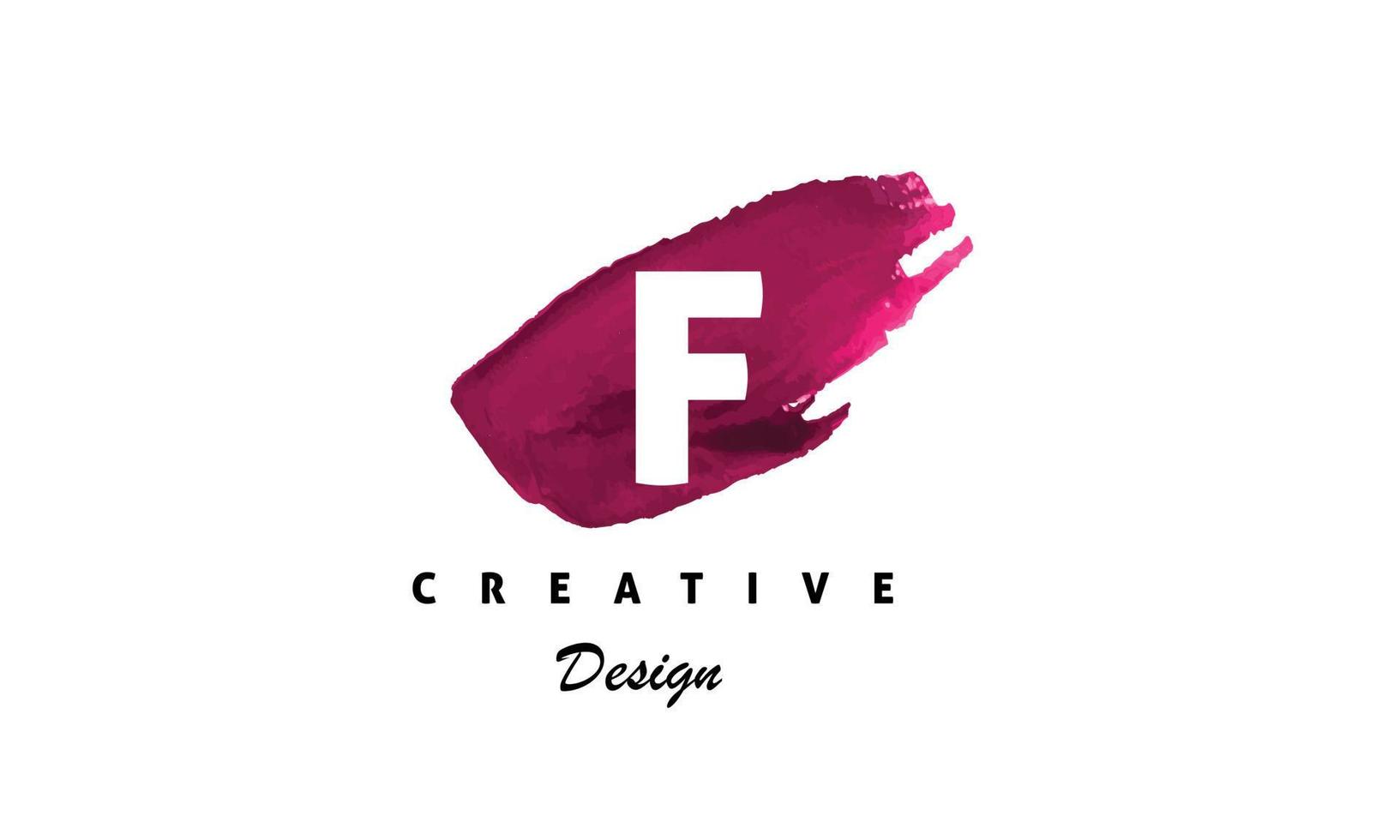 F alfabeto diseño vector con agua color cepillo icono creativo moderno de moda logo en blanco antecedentes