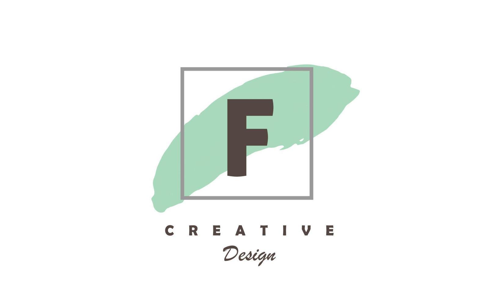 F alfabeto diseño vector con agua color cepillo icono creativo moderno de moda logo en blanco antecedentes