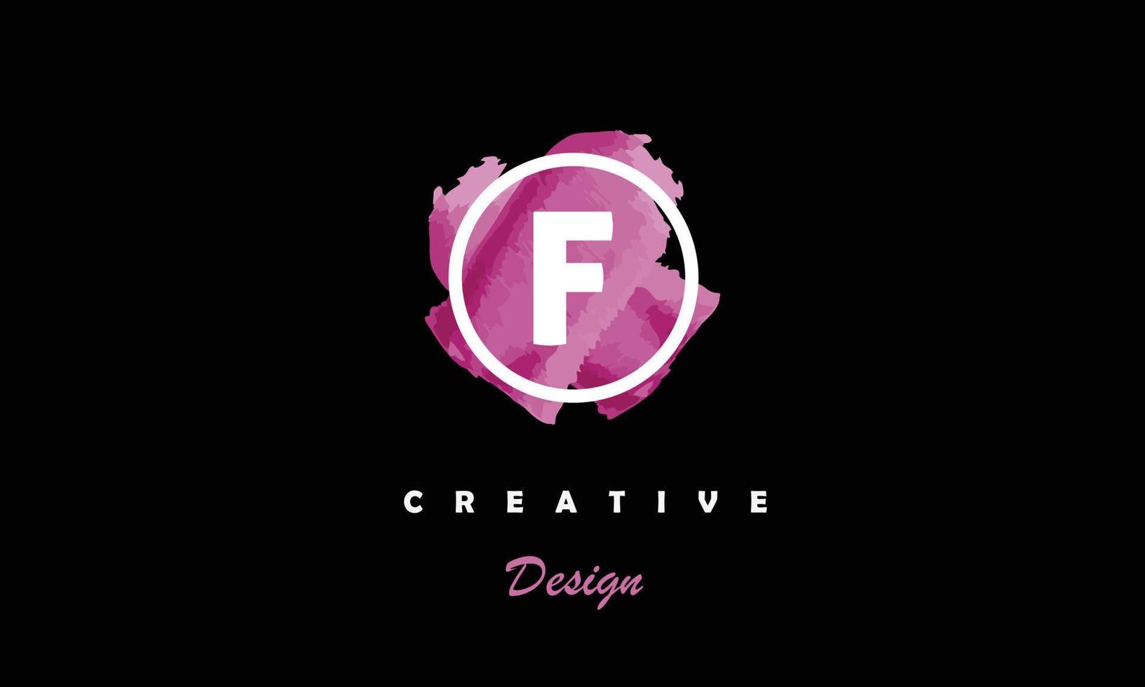 F alphabet design vector with water color brush icon creative modern trendy logo on white background