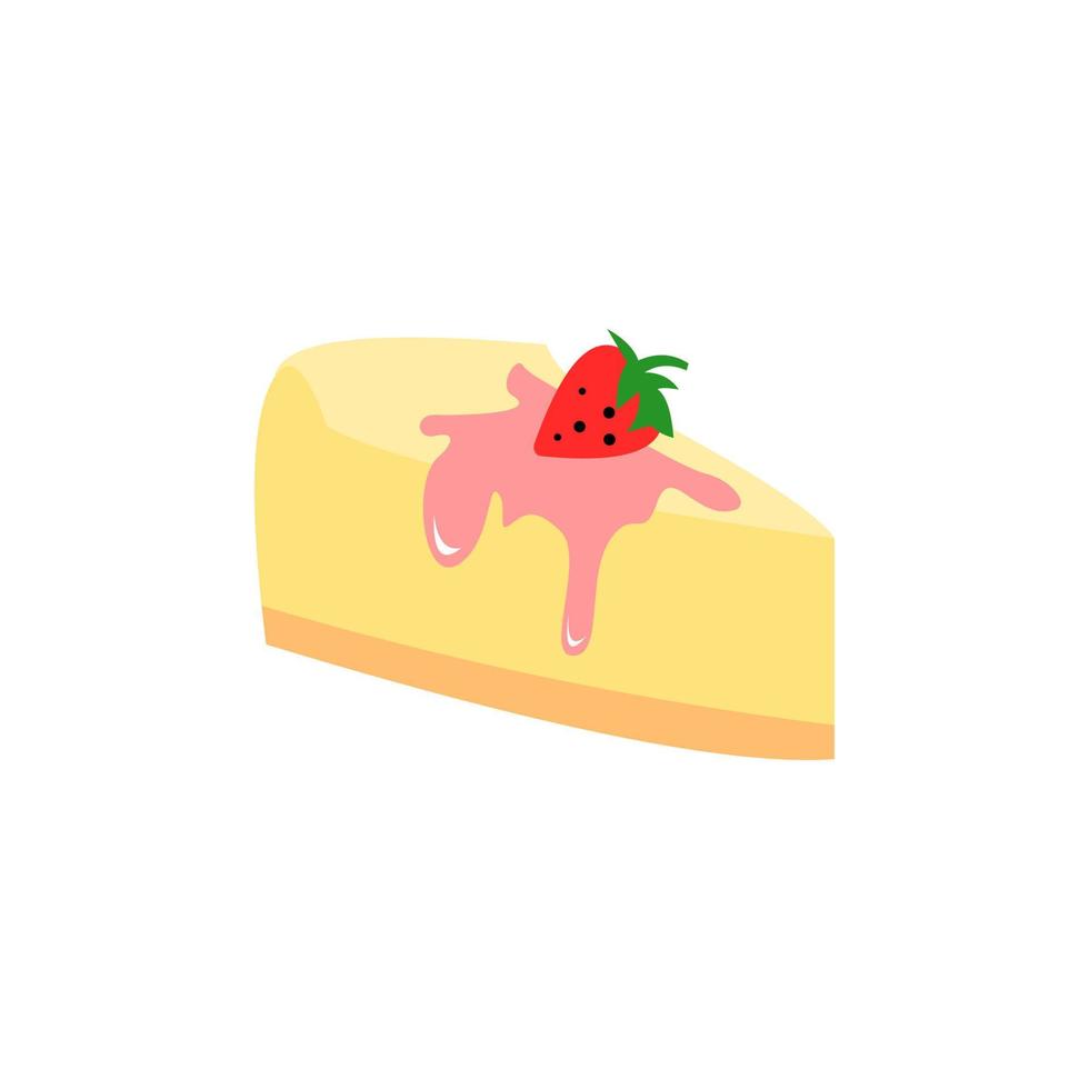 Strawberry Cheese Cake Slice Food Bakery vector