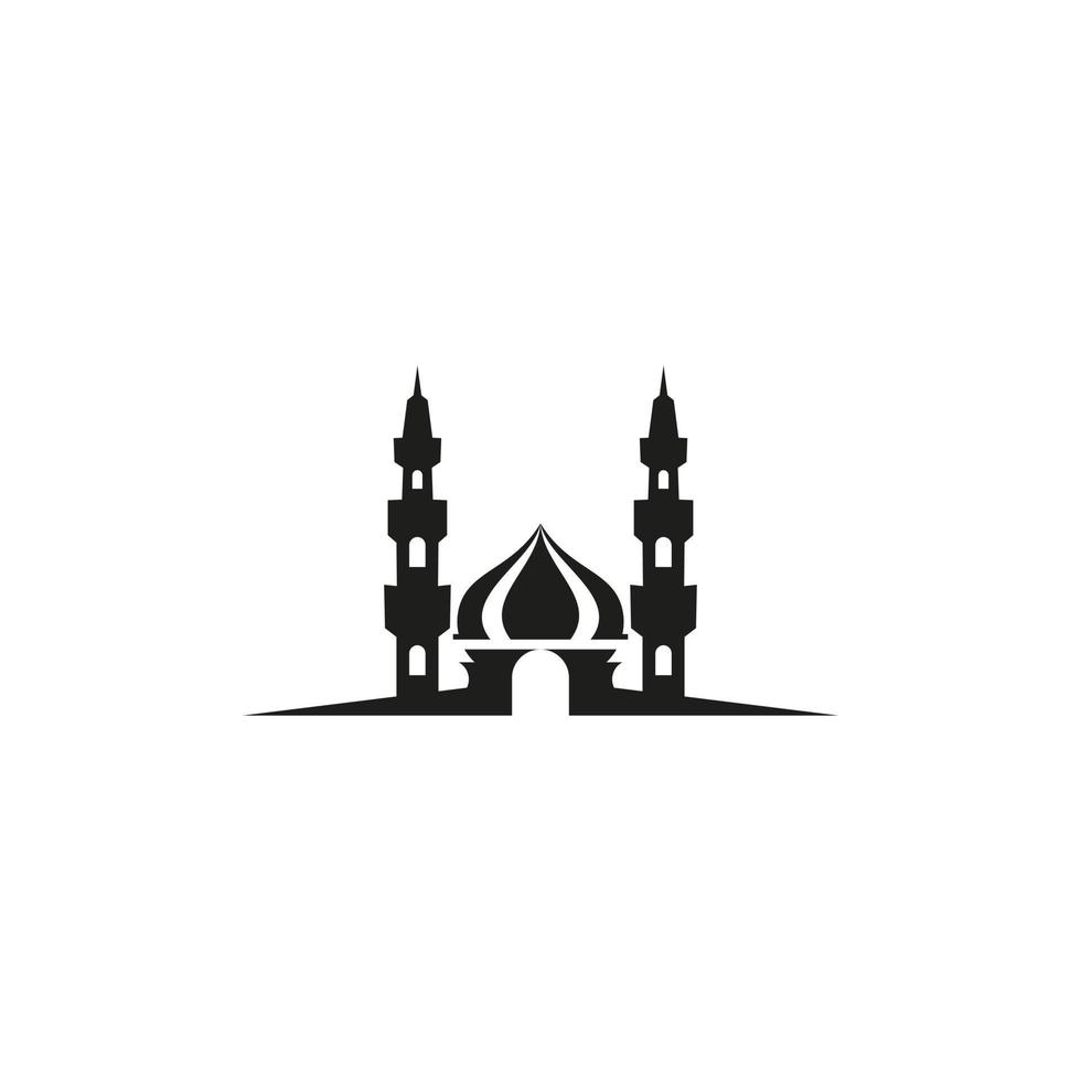 Clásico alto torre mezquita gráfico silueta vector
