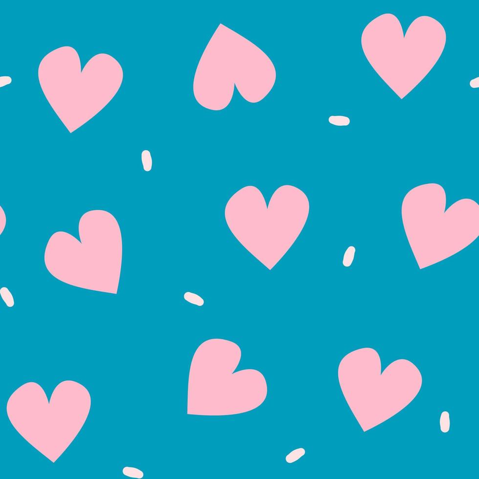pink and blue valentine seamless vector pattern background illustration with hearts
