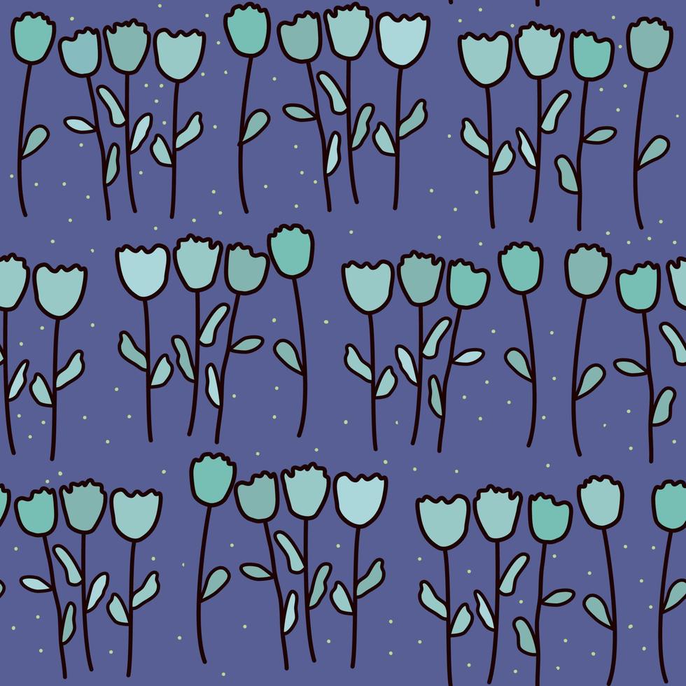 cute abstract simple seamless vector pattern background illustration with colorful flowers