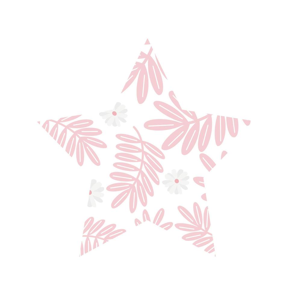 cute star illustration with floral elements vector design illustration template for social media