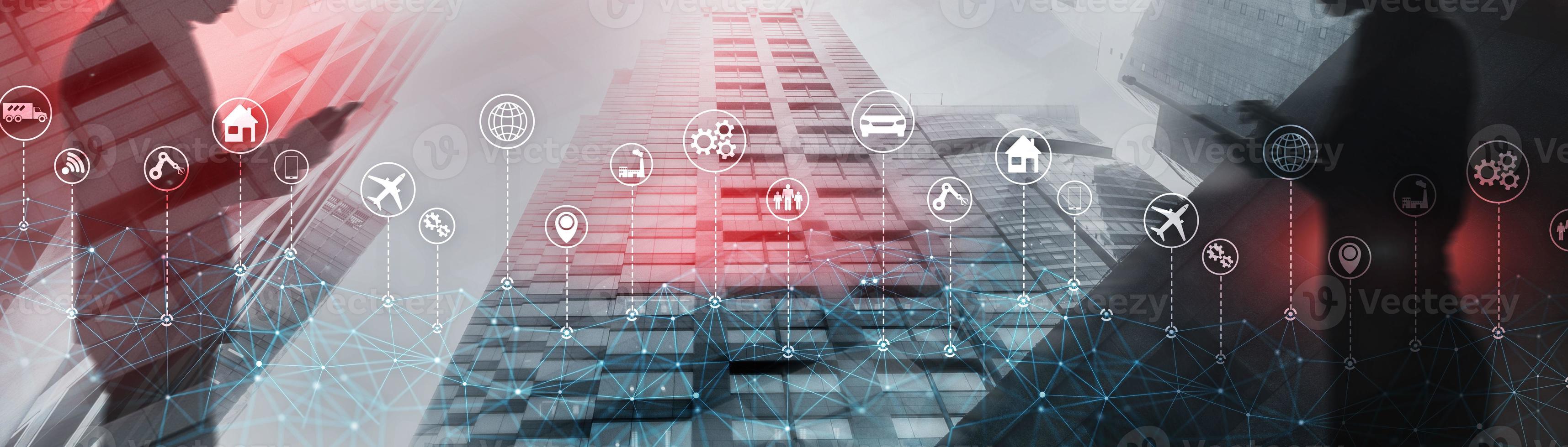 Graphical user interface concept. Artificial Intelligence. Internet of Things. Information Communication Technology. photo