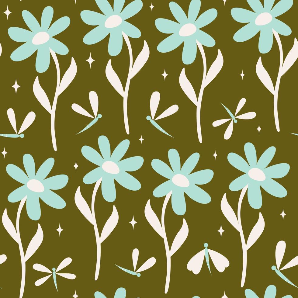 Cute seamless floral pattern vector