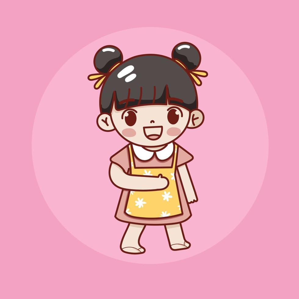 Cartoon kids hand drawn illustration vector clip art