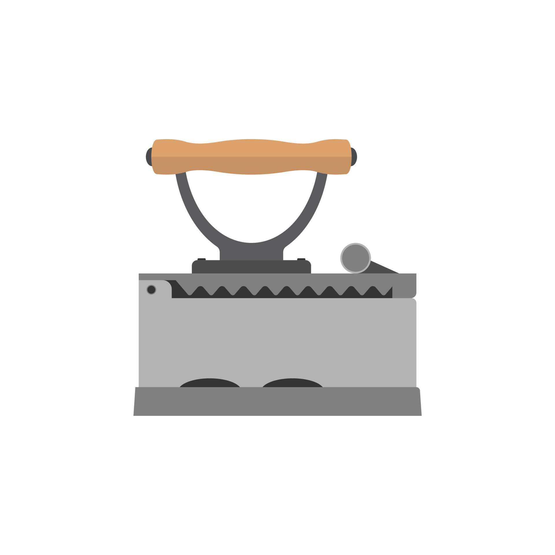 charcoal iron flat design vector illustration isolated on white