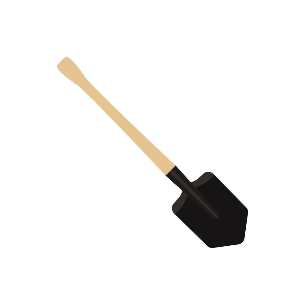 shovel flat design vector illustration isolated on white background. Garden, building and repair tools concept