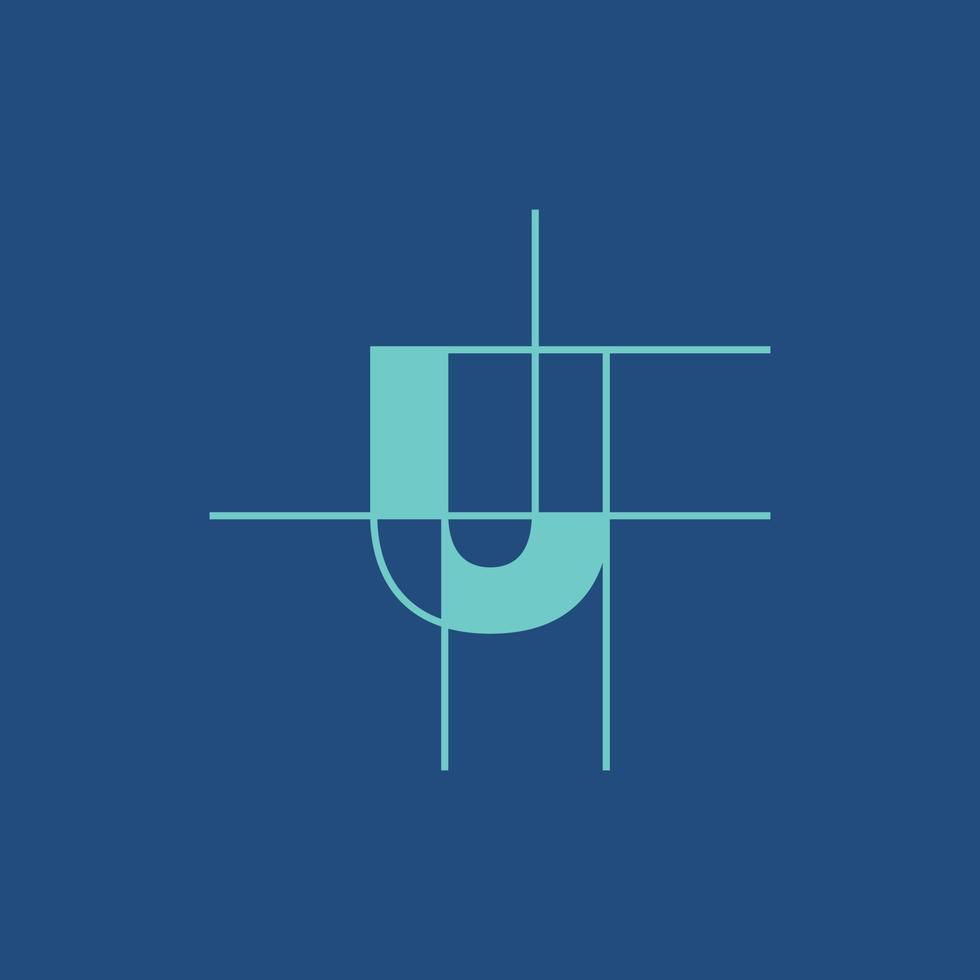 Letter u monogram architect geometric design vector