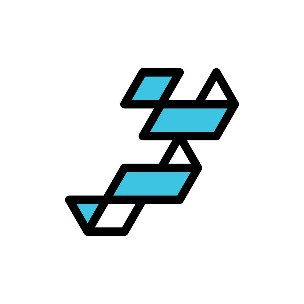 Initial letter f pixel modern line simple design vector