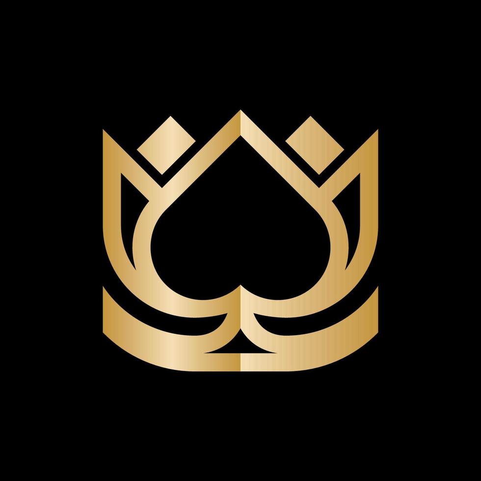 Crown spade luxury modern creative design vector
