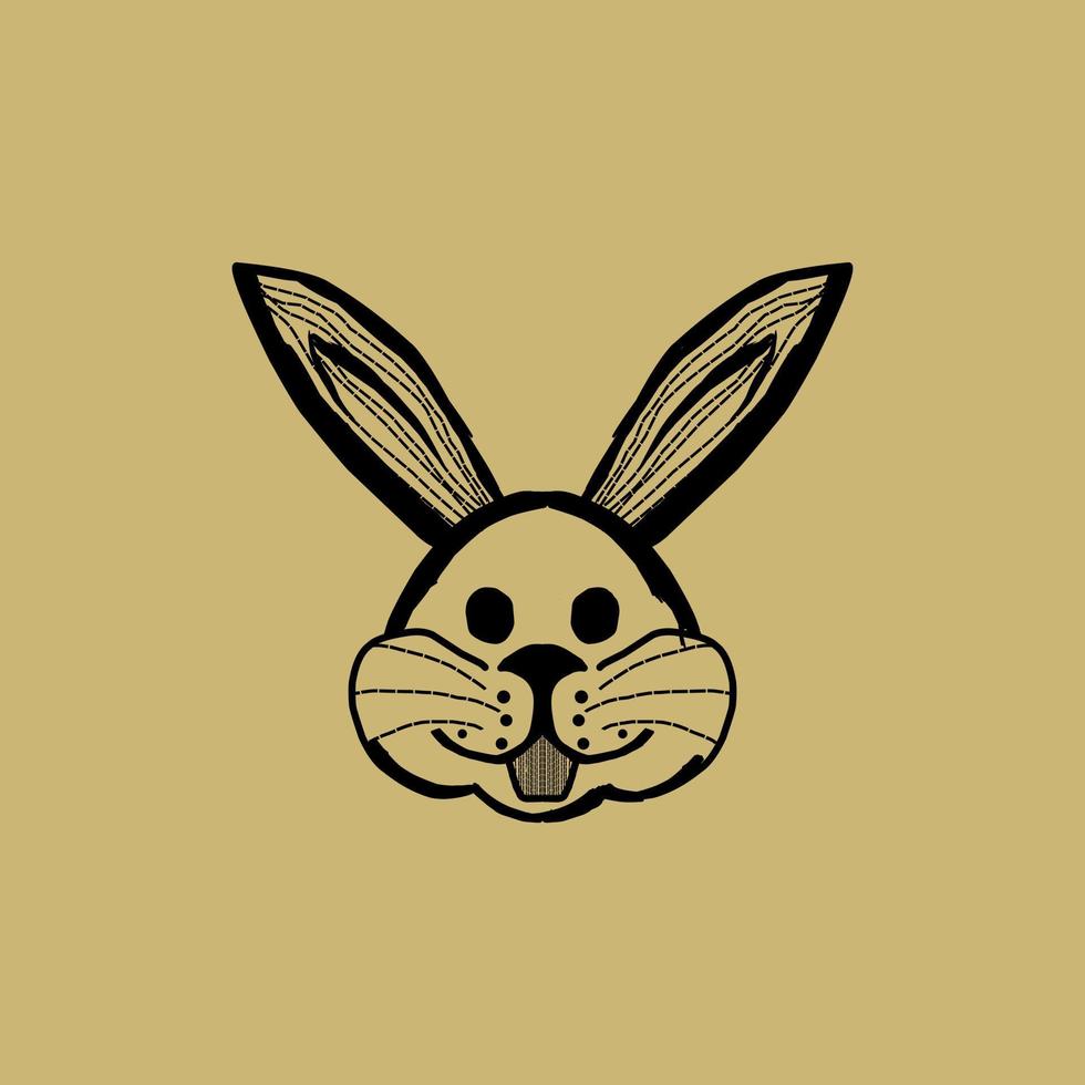 Rabbit head artwork illustration creative design vector