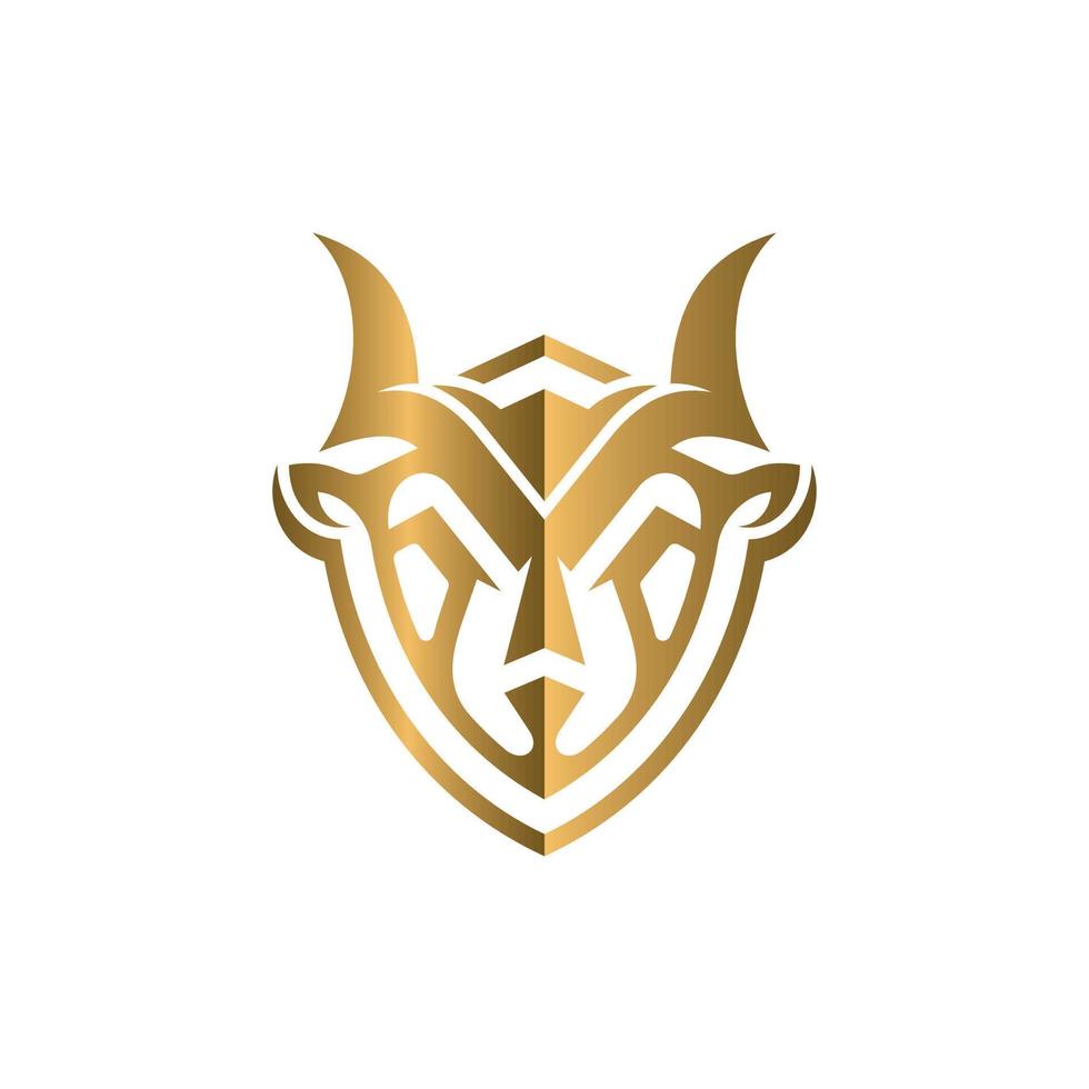 Antelope head with shield luxury creative logo vector