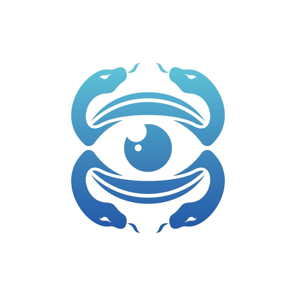Animal snake eye vision creative logo design vector