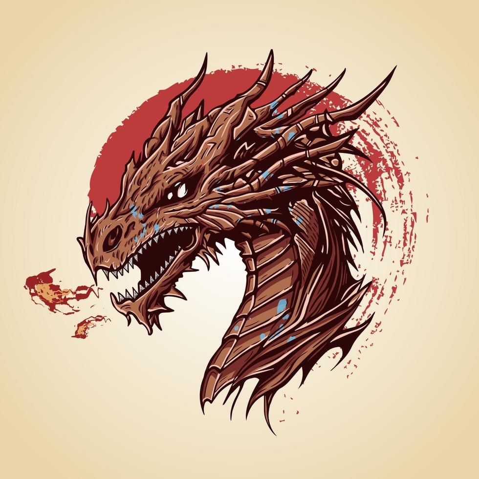 Dragon Head Detailed Amazing Vector Artwork