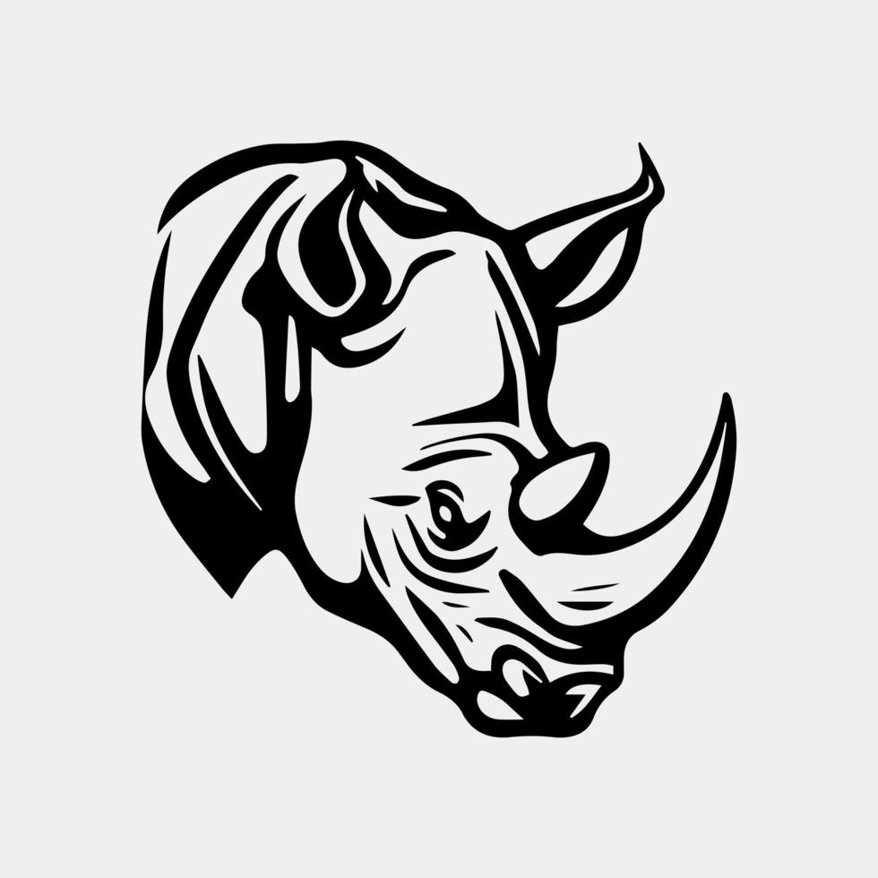 rhino head logo icon vector illustration template