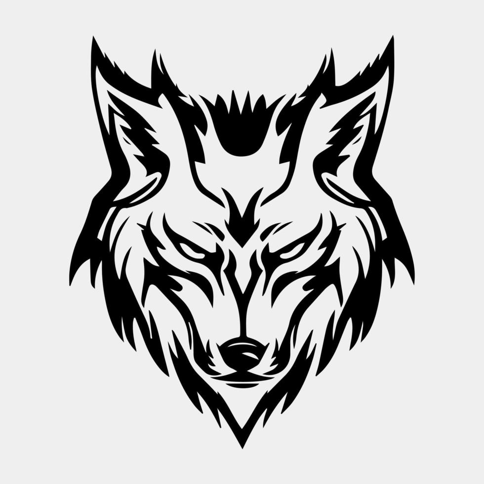 Wolf head silhouette - cut out vector character mascot