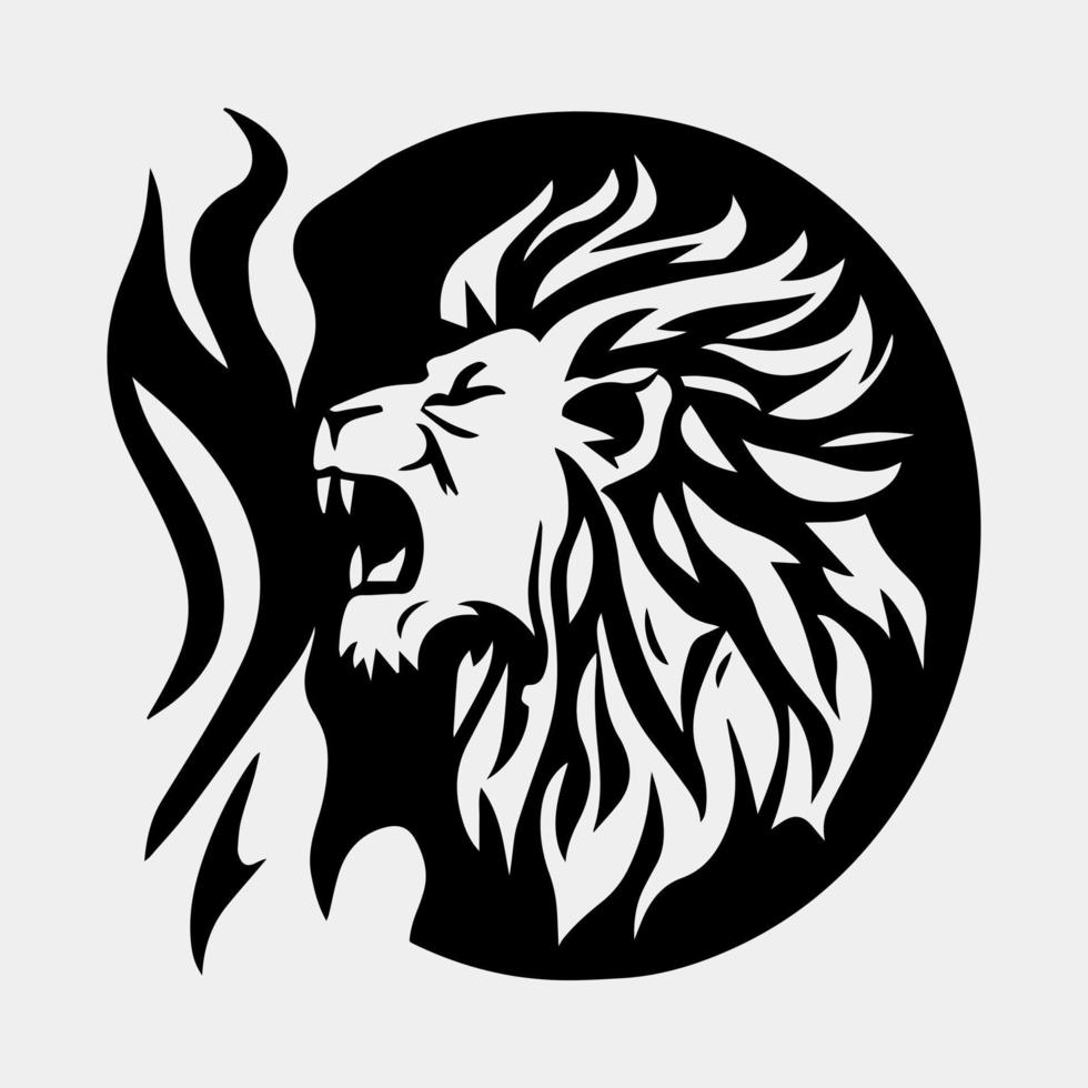 Lion Flame Fire Logo Sport Esport Mascot Design Vector