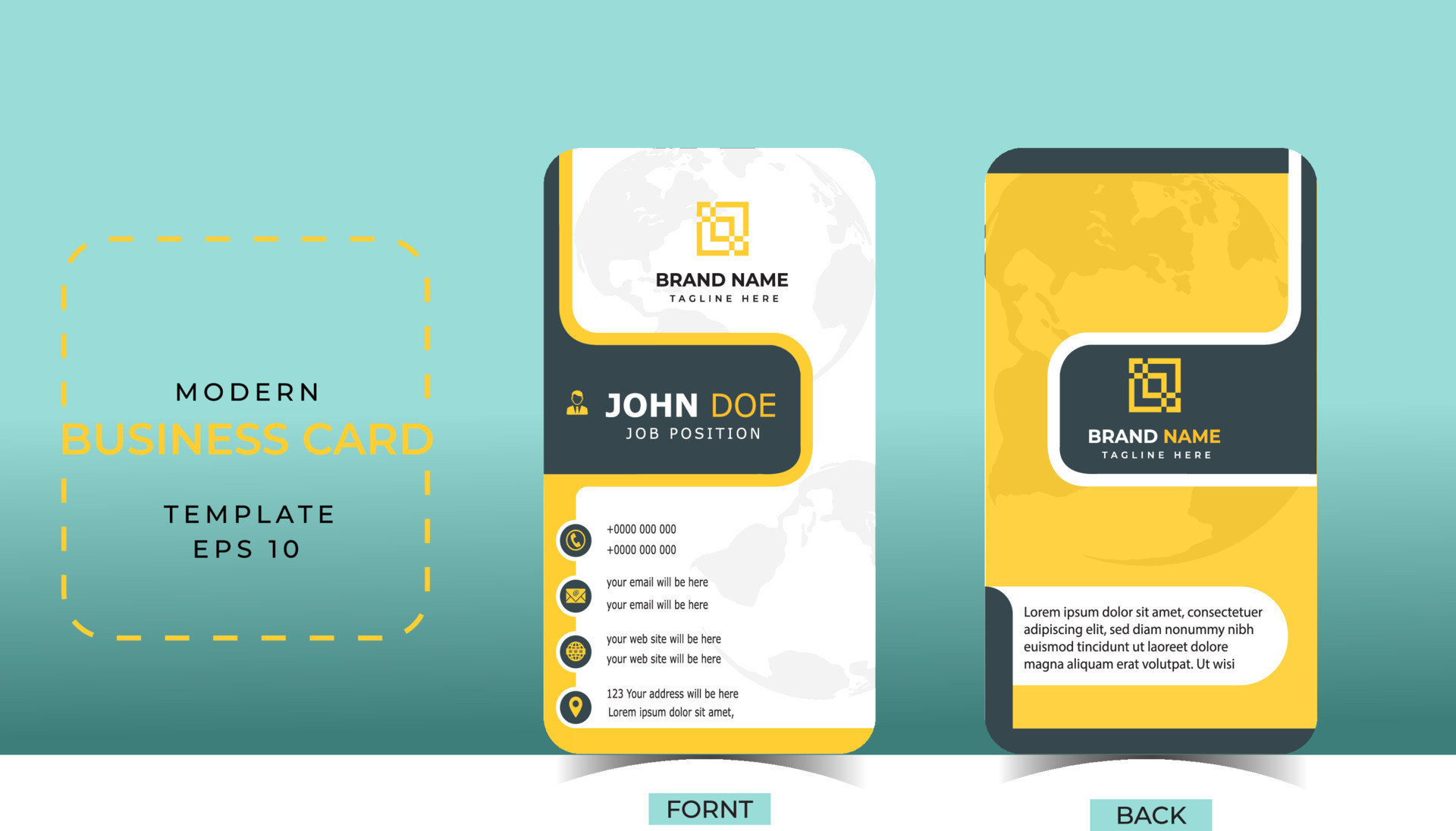 10 Up Business Card Template