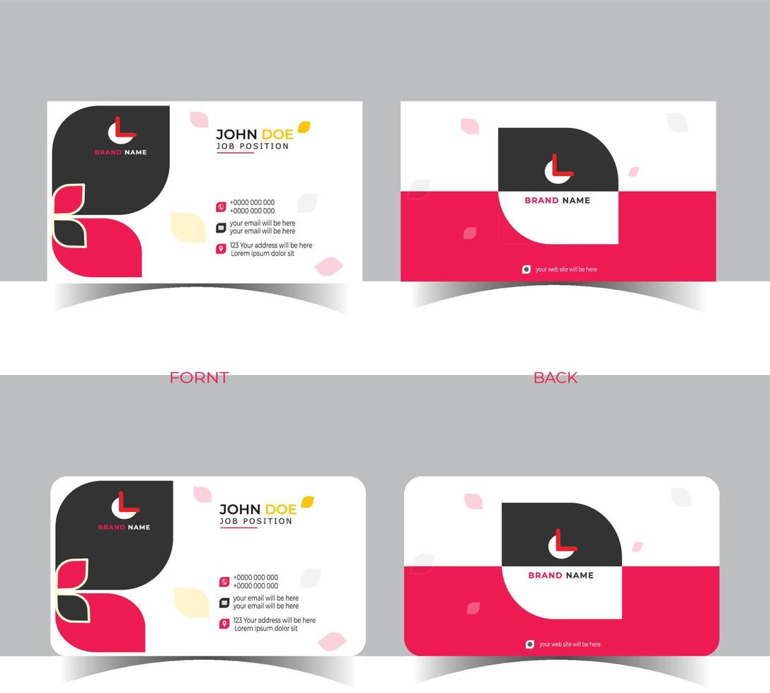 Modern creative business card template design set.  vector illustration EPS 10. With black, white, and red color.