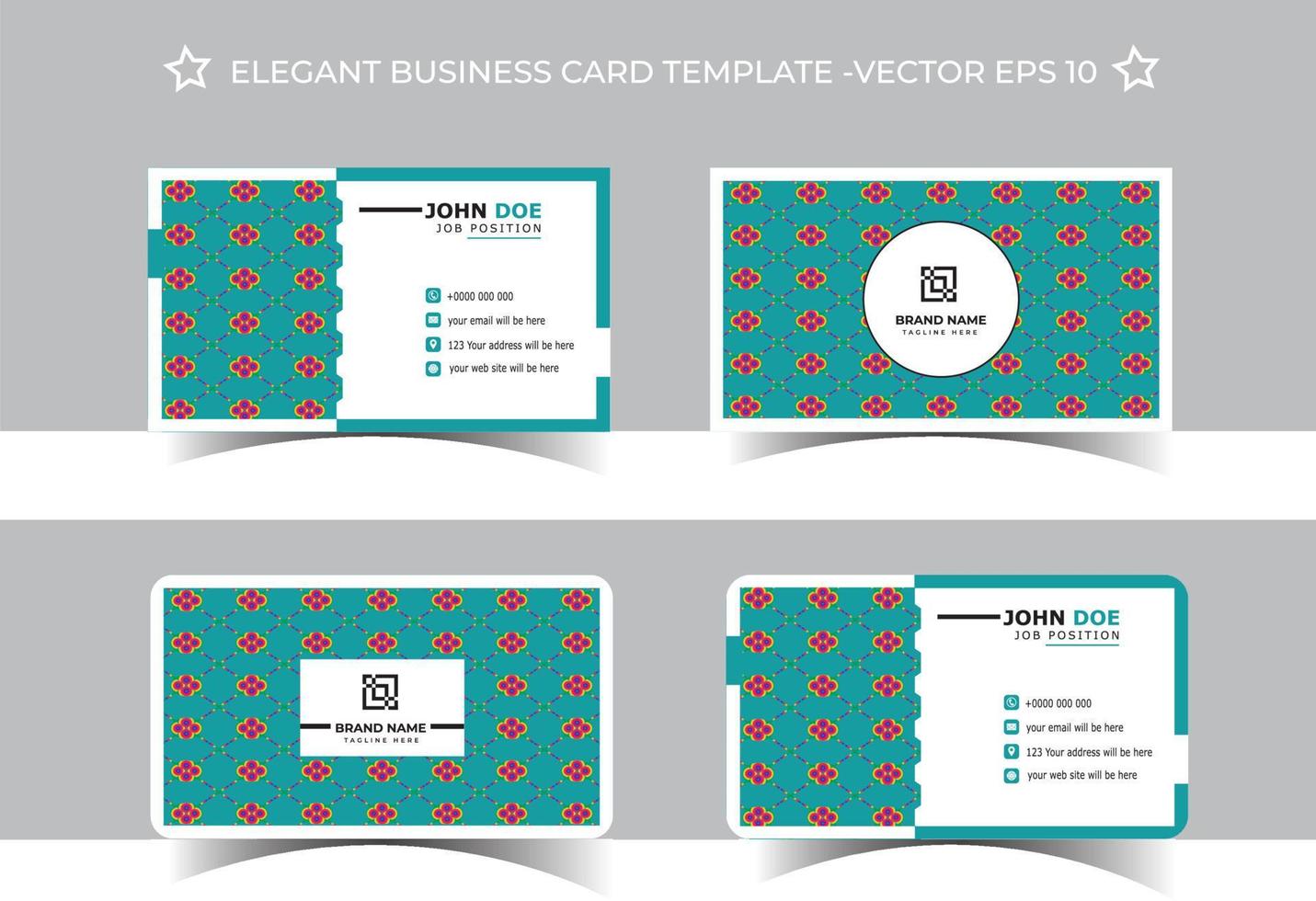 Vector pattern modern business card template.