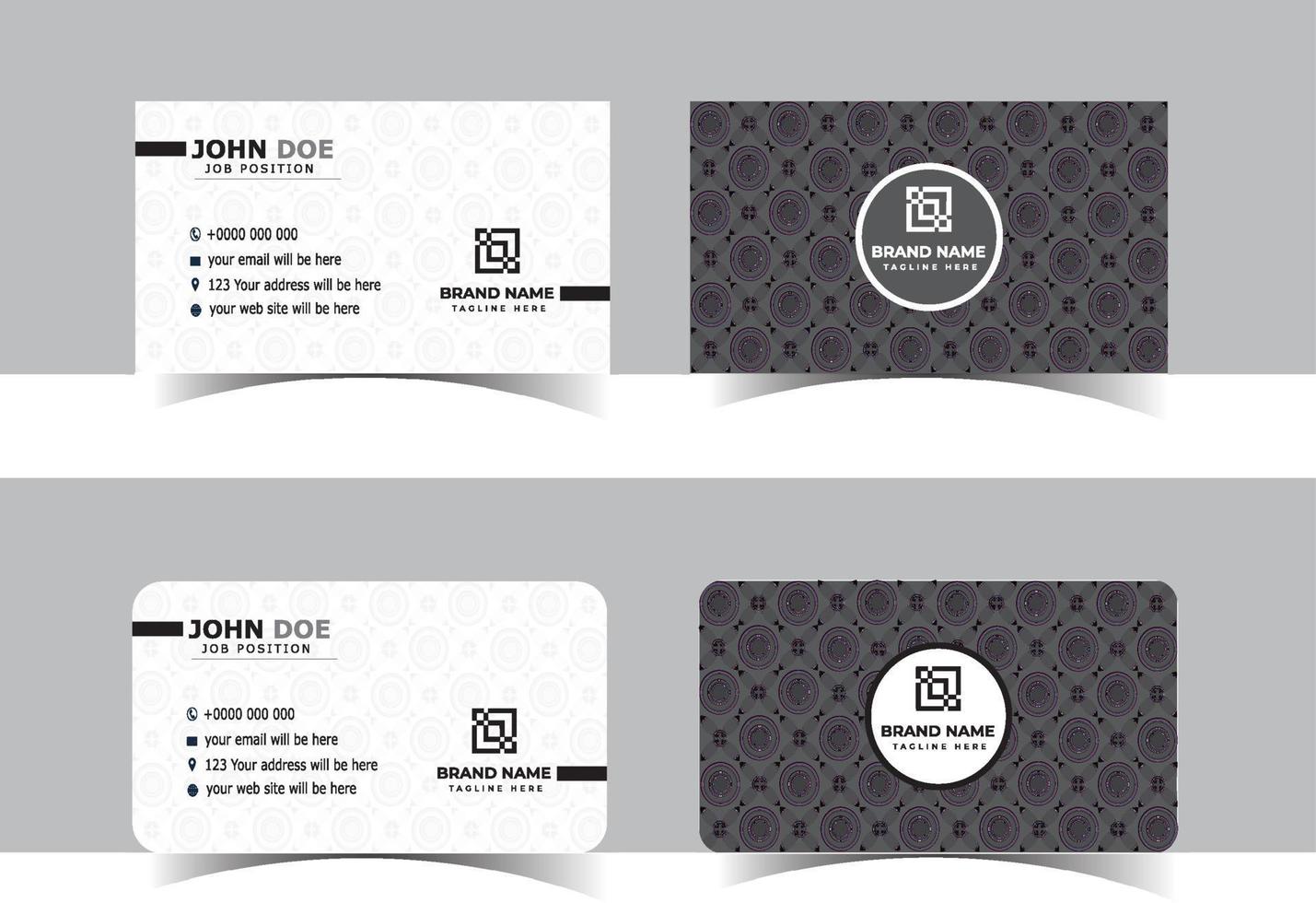 Business card design with elegant pattern. Modern concept with  Black white and Gradient pattern decoration art ,Print template. vector