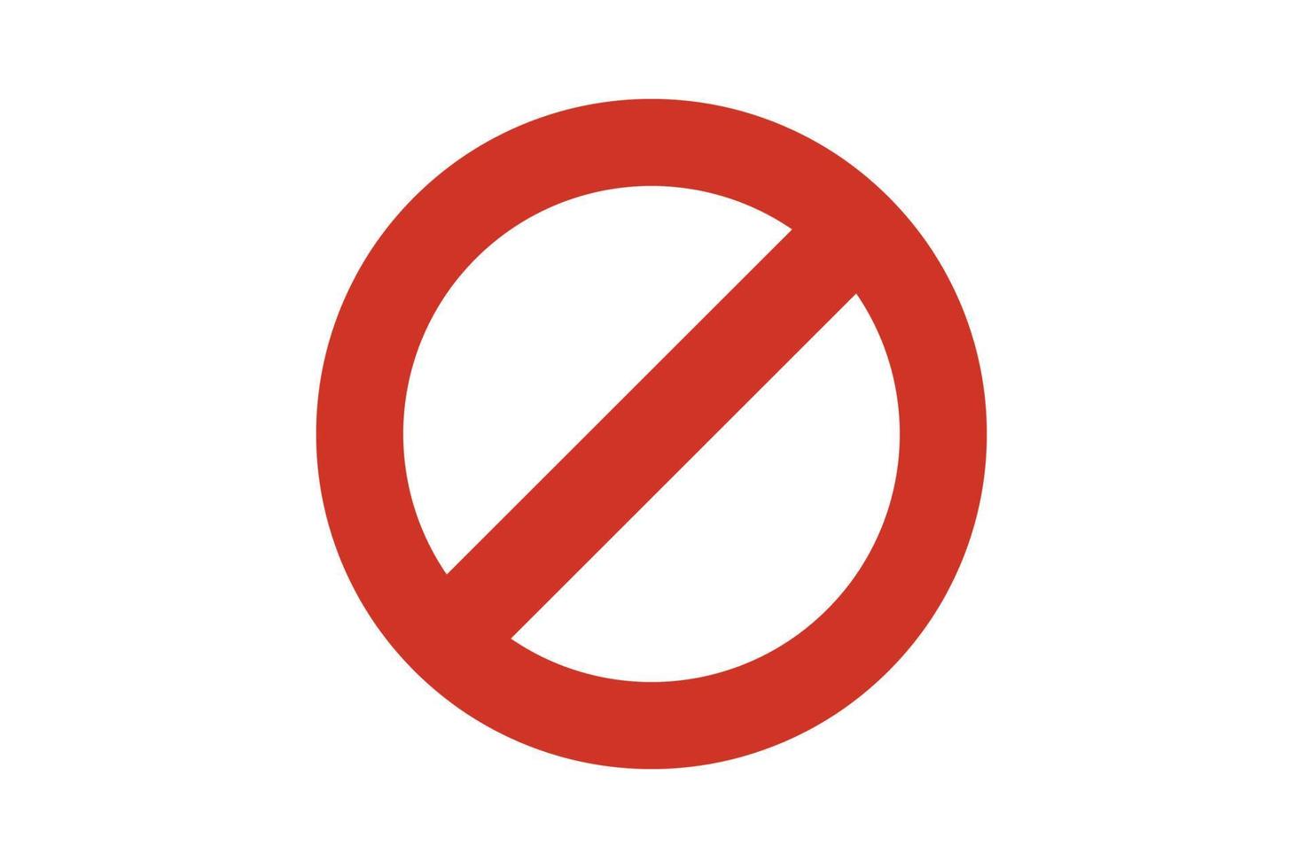 Prohibition symbol. Prohibition sign. Prohibition red vector icon isolated on white background. free vector