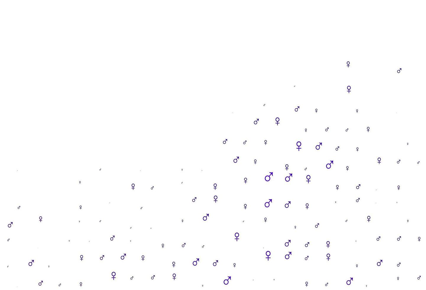 Light purple vector background with gender symbols.