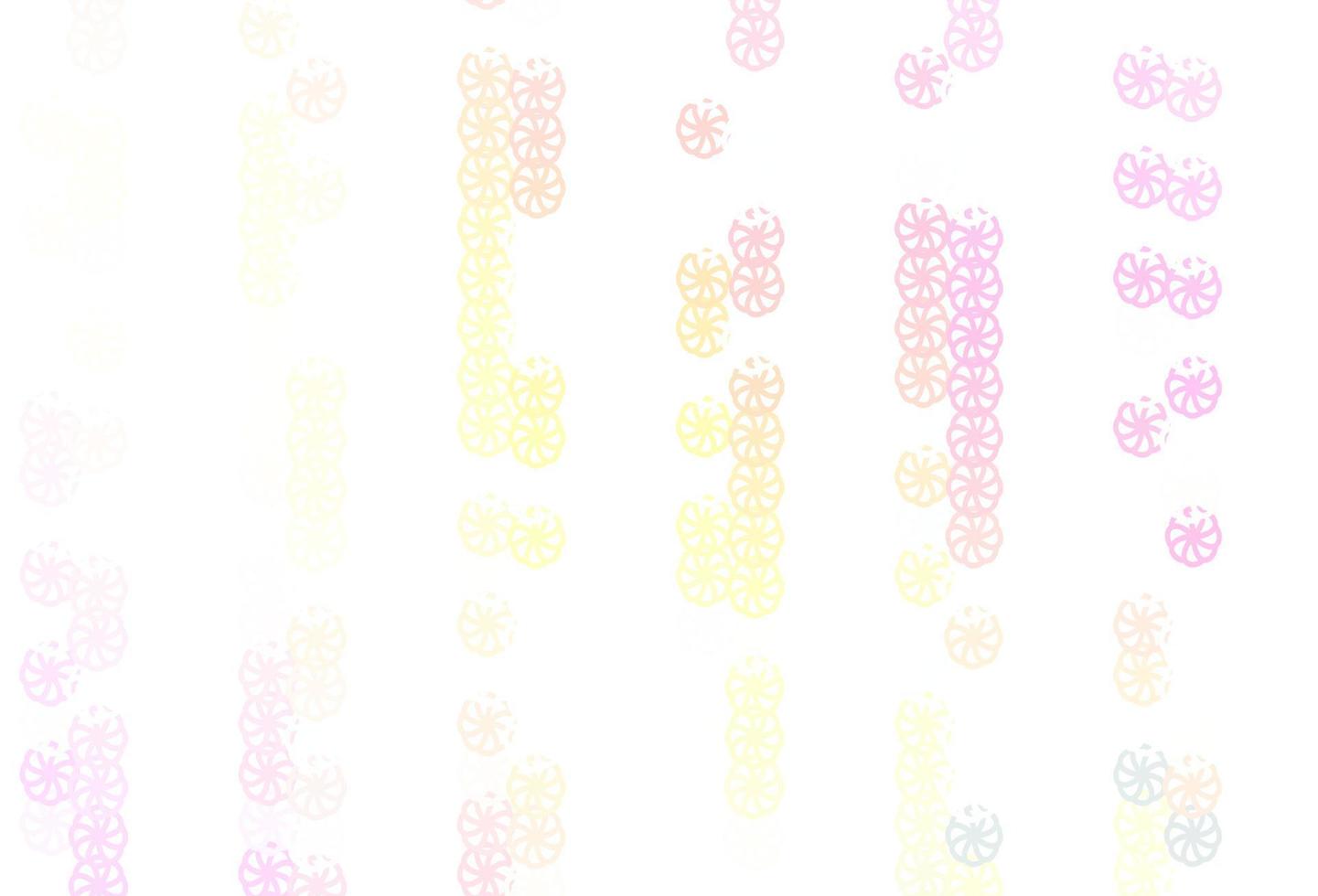 Light Pink, Yellow vector layout with bright snowflakes.