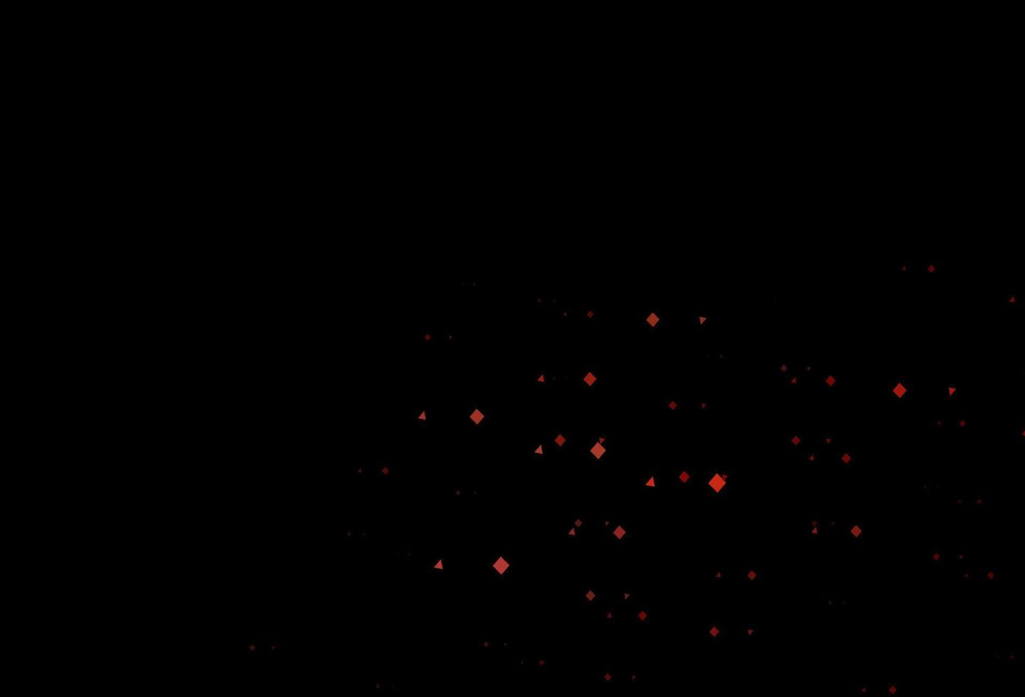 fondo de vector rojo oscuro con triángulos, círculos, cubos.