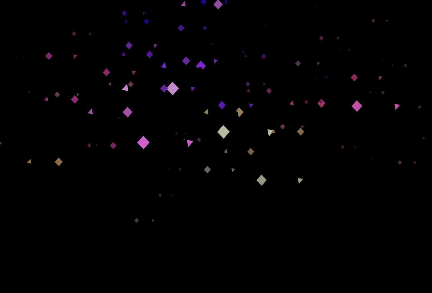 Dark pink, green vector background with triangles, circles, cubes.