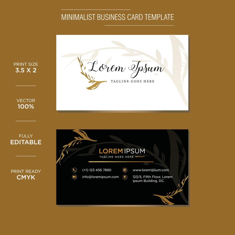 Premium and minimalist double-sided business card design vector