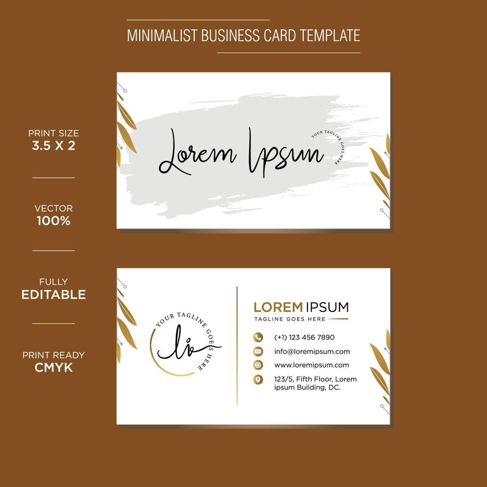 Premium and minimalist double-sided business card design vector