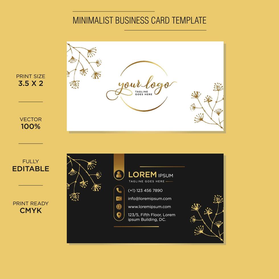 Premium and minimalist double-sided business card design vector