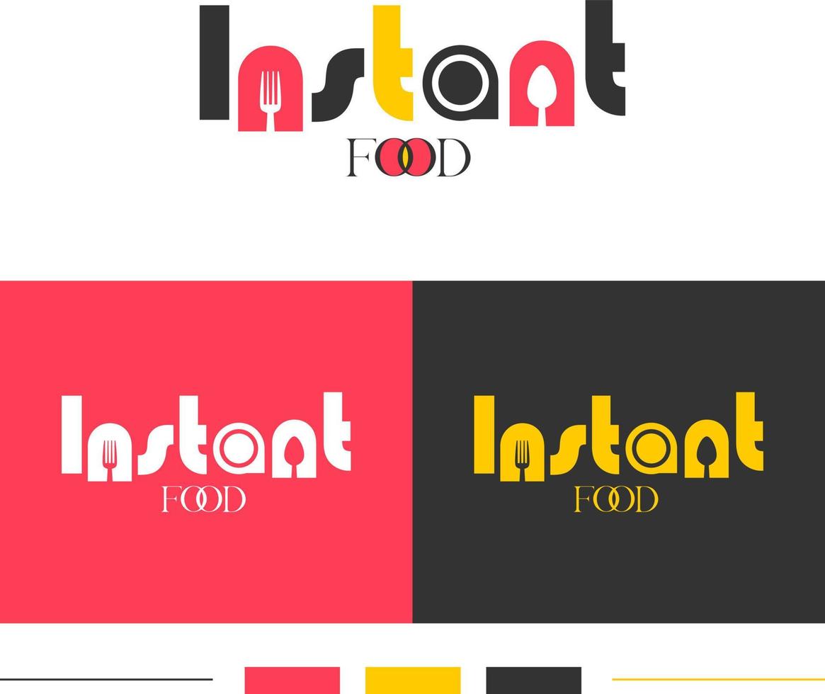 Instant food logo, logo for a restaurant, restaurant logo, food business logo vector