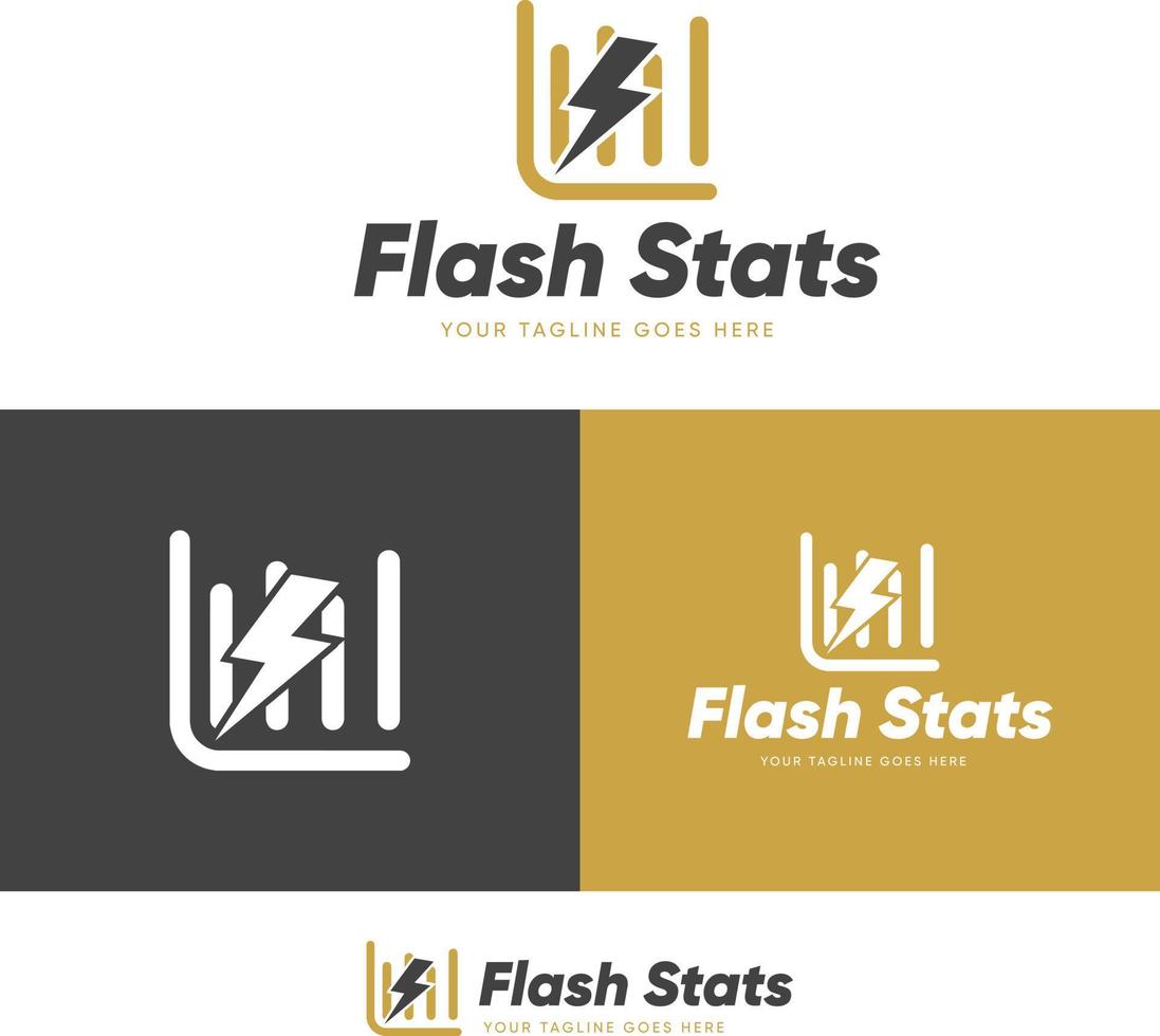 Logo design for flash statistic business vector