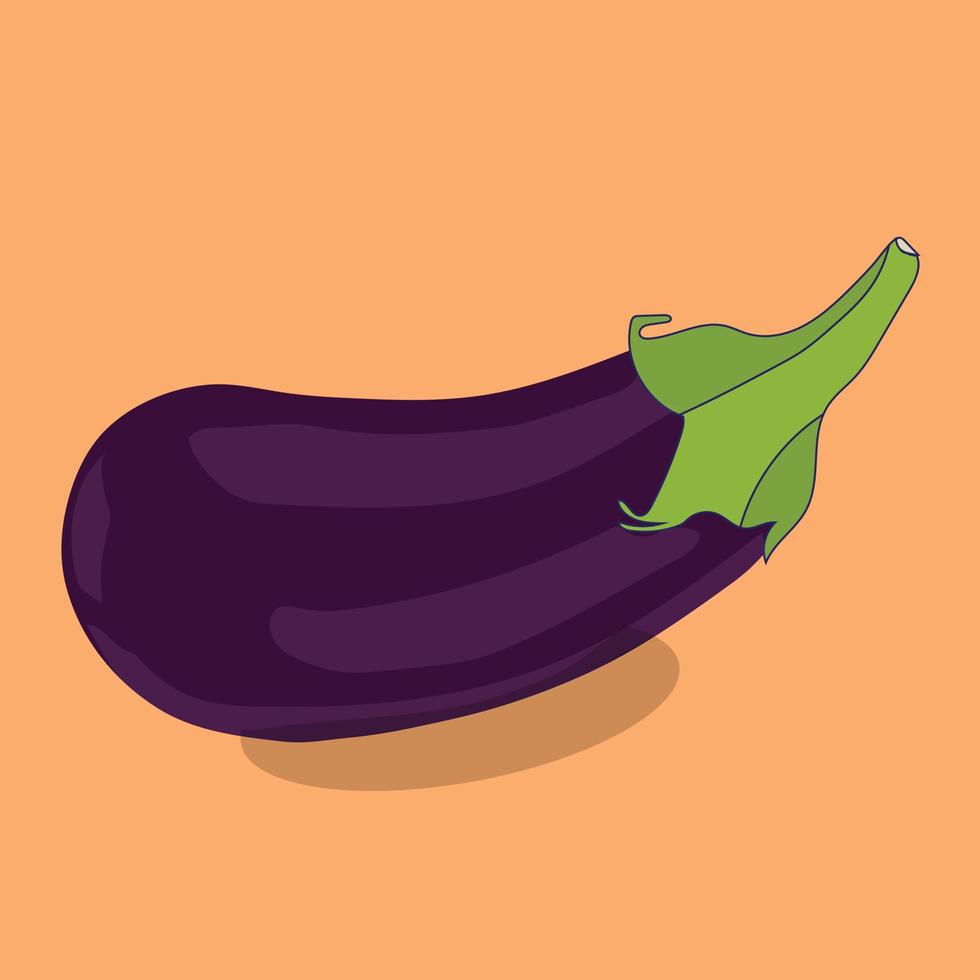 A Beautiful eggplant vegetable Vector Art design