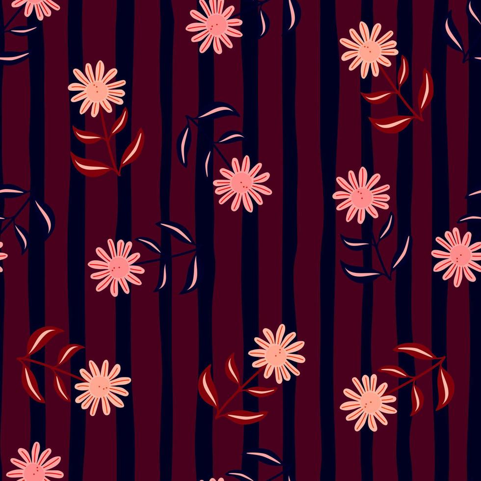 Simple flower seamless pattern. Elegant botanical background. Abstract floral wallpaper. vector