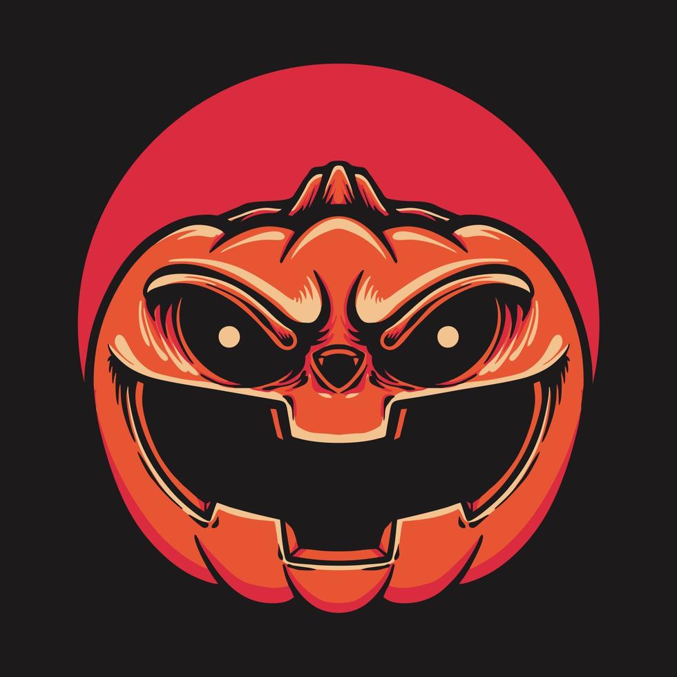 Orange Pumpkin vector Retro Illustration