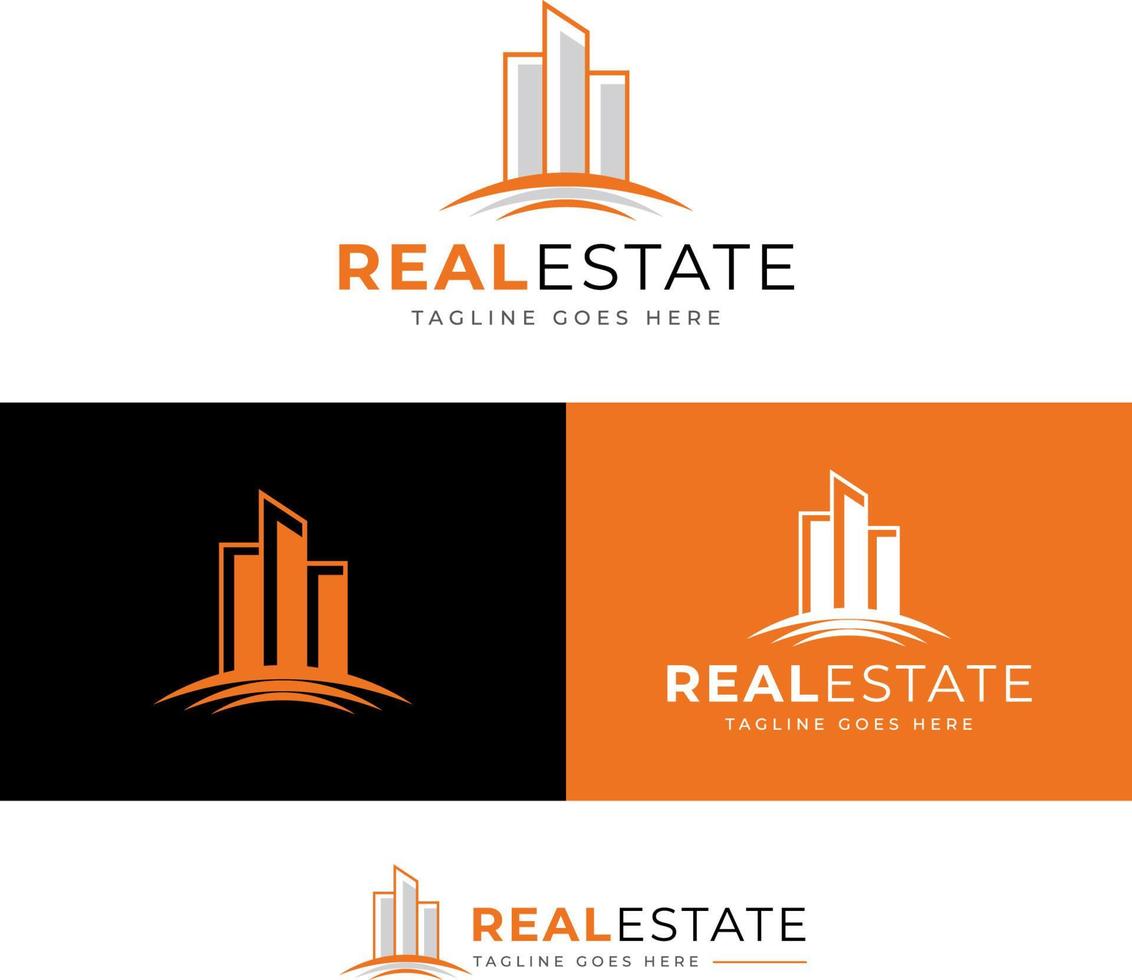 prefabricado logo diseño plantillas para real inmuebles y agentes inmobiliarios vector